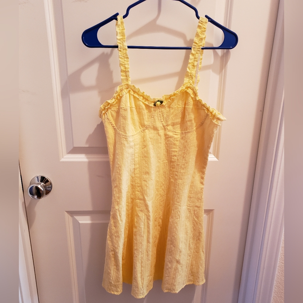 Yellow eyelet dress